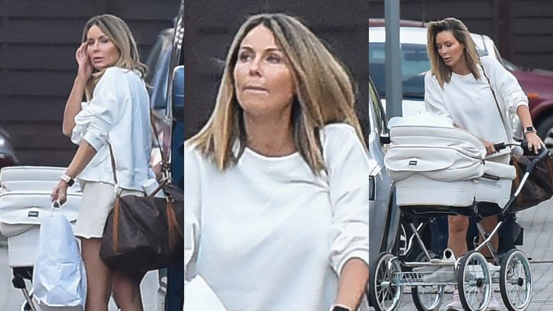 Wymęczona Małgosia Rozenek wraca z zakupów z wózkiem za 6 tysięcy