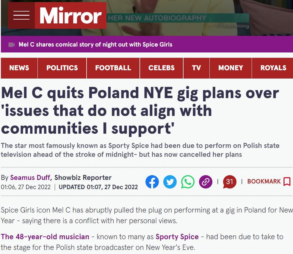Tak o Polsce i Melanie C pisze zagranica
