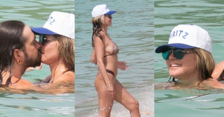 53-letnia Heidi Klum rozgrzewa ocean, migdaląc się z MŁODSZYM O 16 LAT mężem. Słodziaki? (ZDJĘCIA)