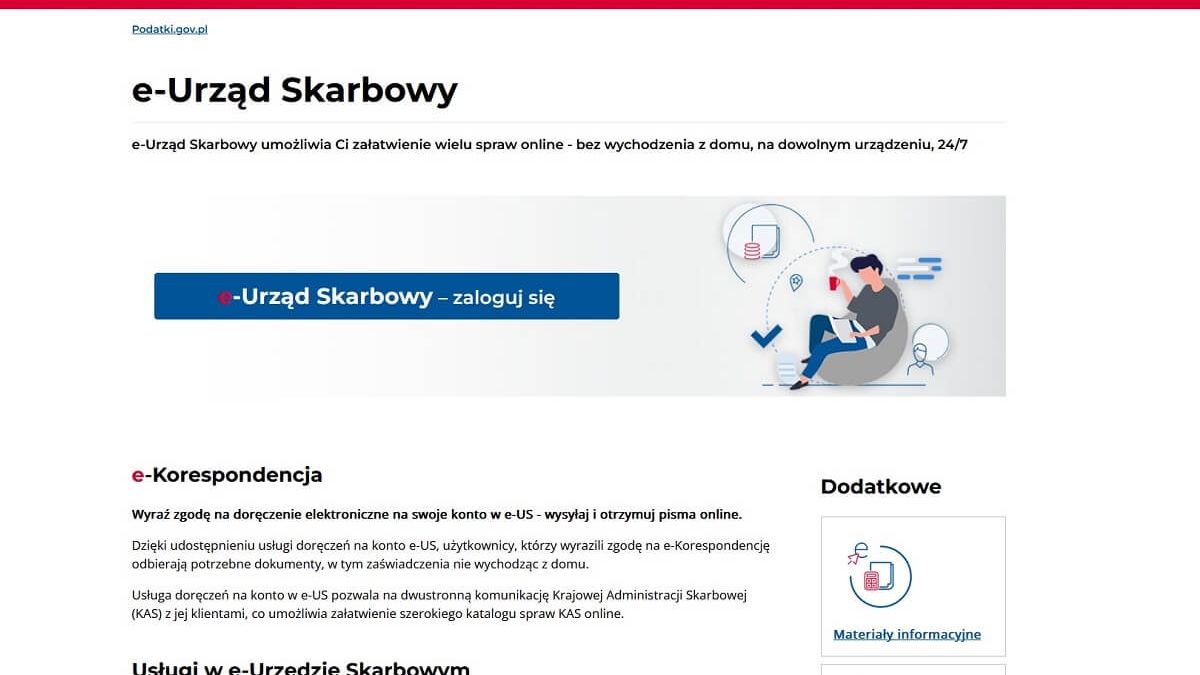 strona e-Urząd Skarbowy zrzut ekranu