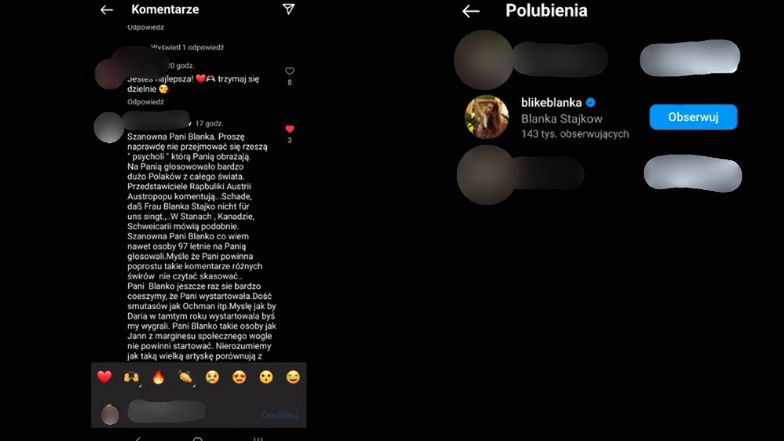 Blanka zabrała głos w sprawie komentarza obrażającego Janna