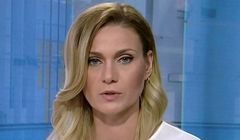 Marta Budzyńska prowadzącą „Raport Dnia” w Polsat News