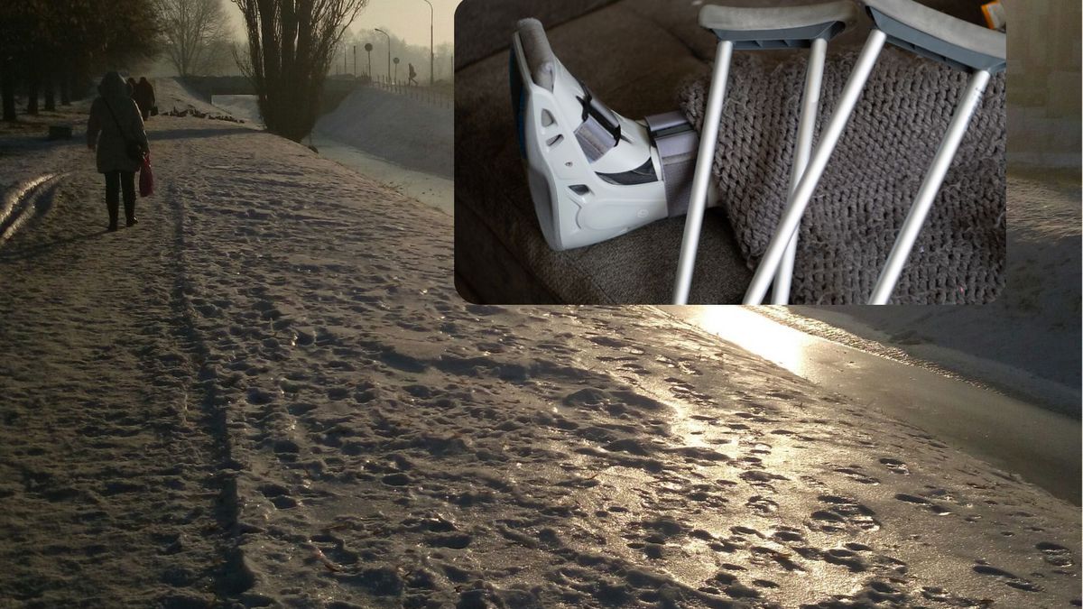 Kobieta wywróciła się na oblodzonym chodniku. Jej spadkobiercy dostaną odszkodowanie