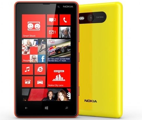 Nokia Lumia 820 smartfon przód tył widok
