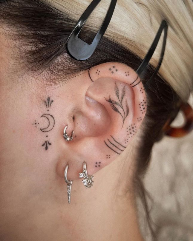 Za najbardziej bolesne uznaje się nie tatuaże za uchem, ale na uchu 
Instagram/melpzvc