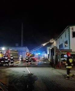 Pożar hali w Starachowicach. Tartak i skład drewna w ogniu. W akcji 23 zastępy straży pożarnej