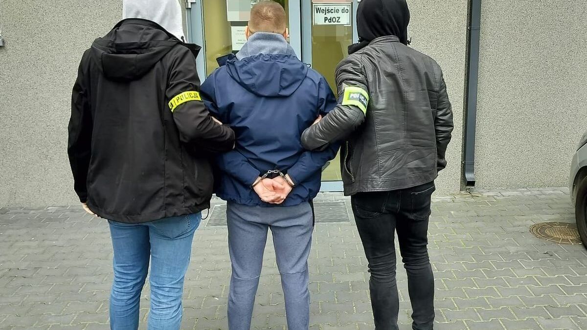 zatrzymany, policjanci