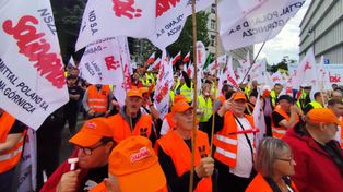 Hutnicy z Krakowa protestują w Warszawie. „Zielony Ład niszczy przemysł w Polsce i Europie”