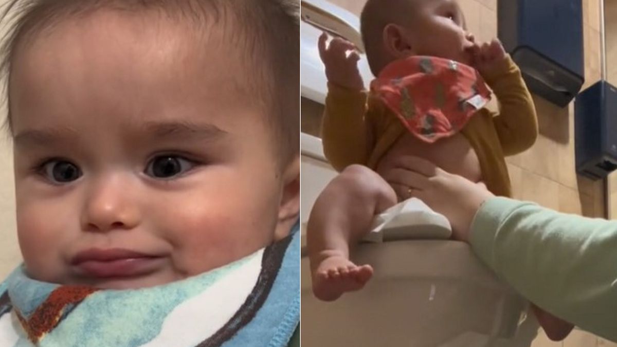 Jej sześciomiesięczny syn umie już korzystać z toalety. Tak daje znać, gdy tego potrzebuje