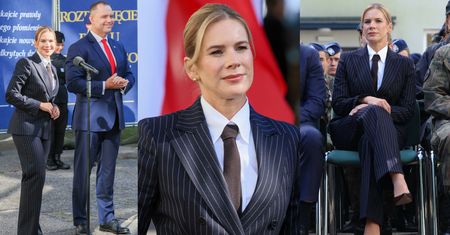 Marta Nawrocka w GARNITURZE I KRAWACIE. Tak zadała szyku na rozpoczęciu roku szkolnego (ZDJĘCIA)