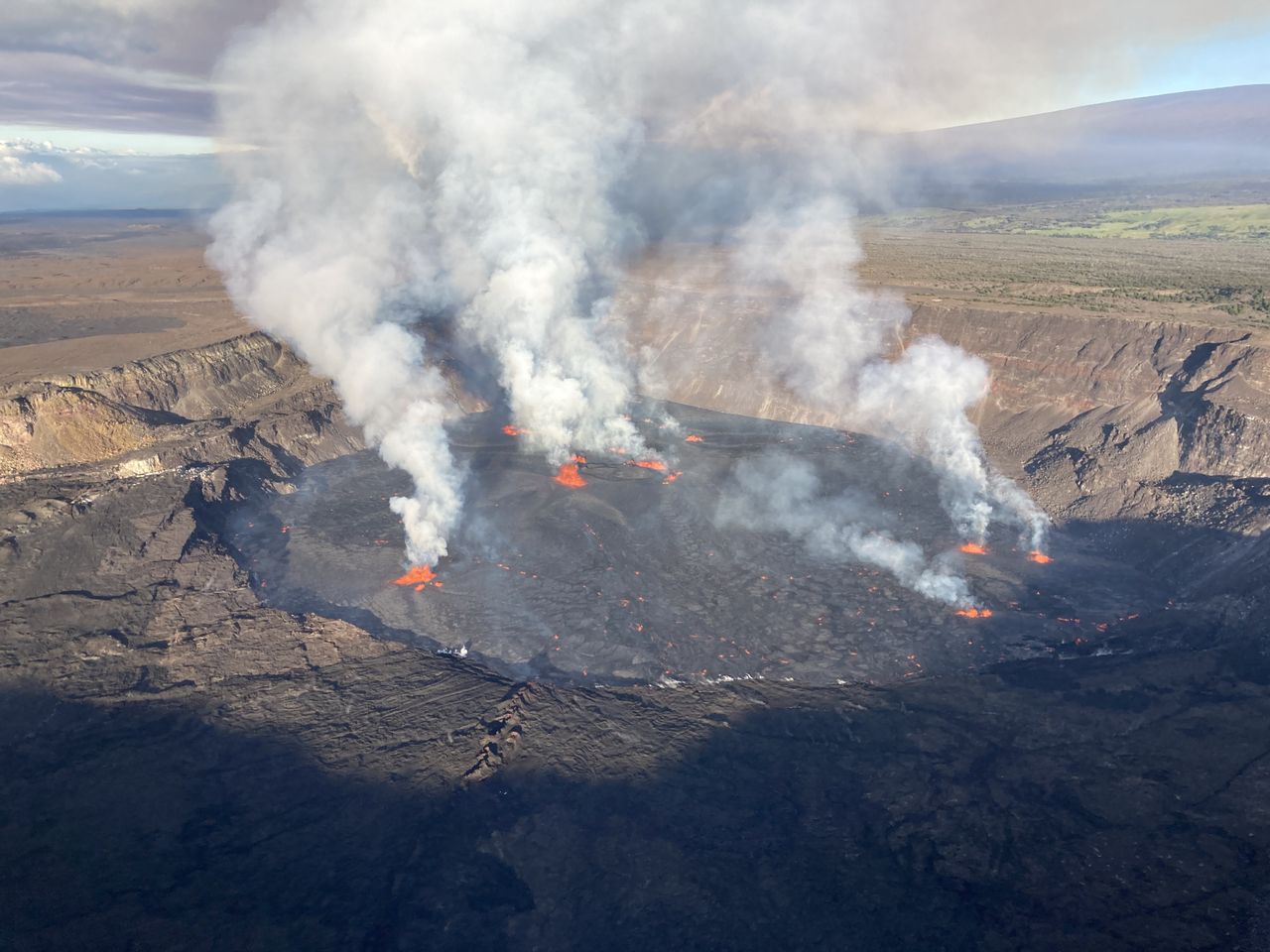 An aerial view of the Kilauea volcano in Hawaii, United States.