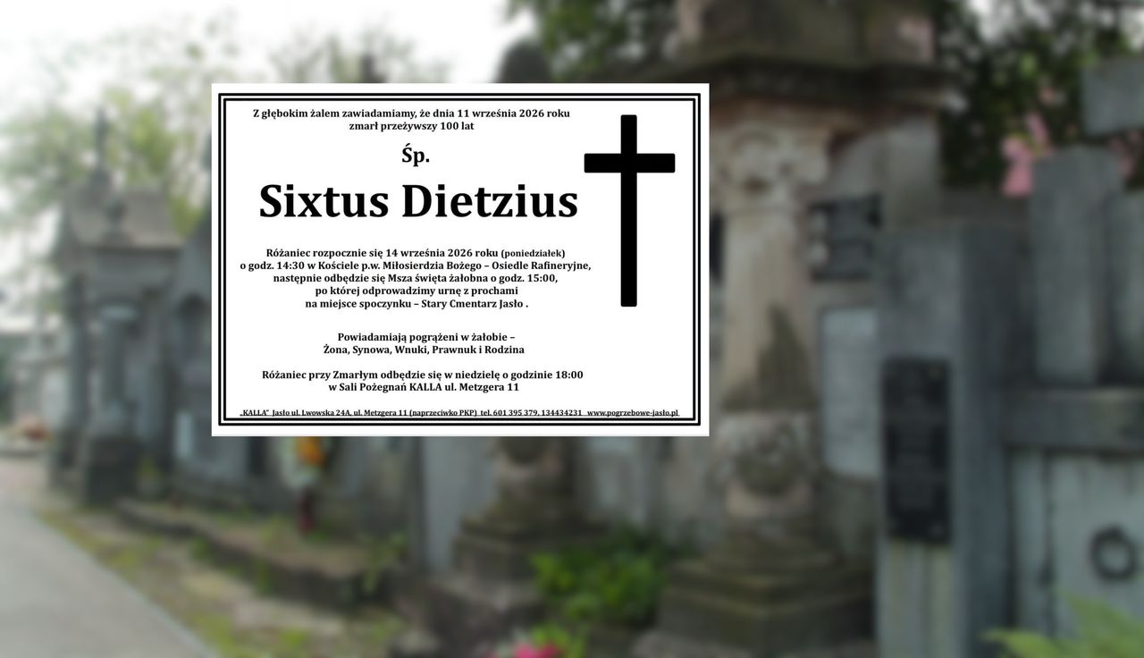 Nie żyje Sixtus Dietzius. Miał 100 lat