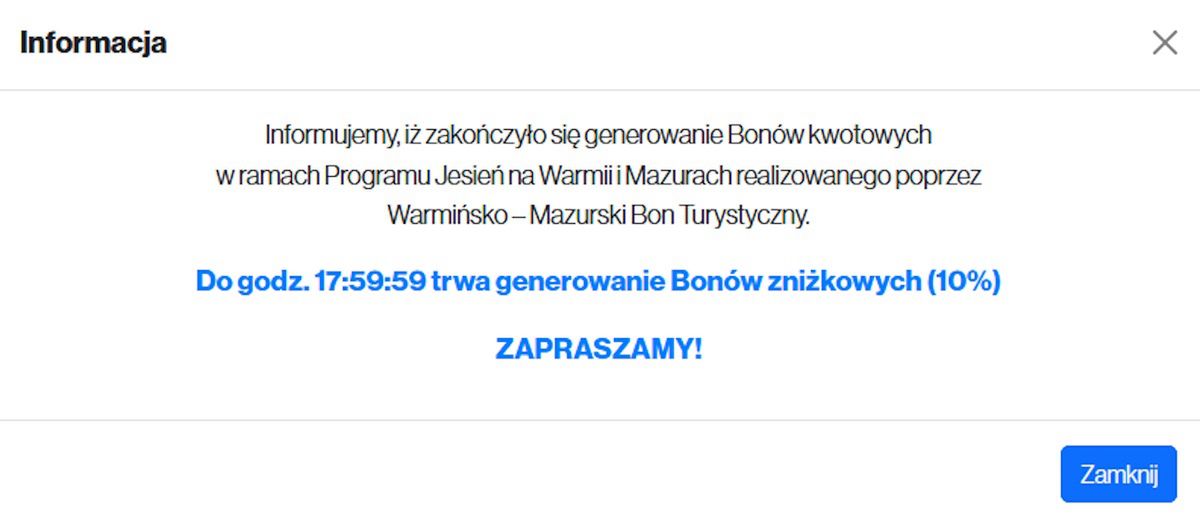 Po godz. 12 wyświetlał się taki komunikat