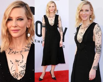 Cate Blanchett w sukience imitującej tatuaże...