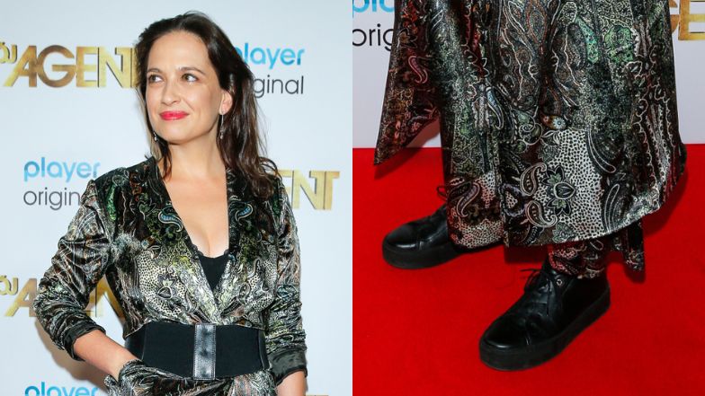 Anna Cieślak wdzięczy się do aparatu na premierze serialu