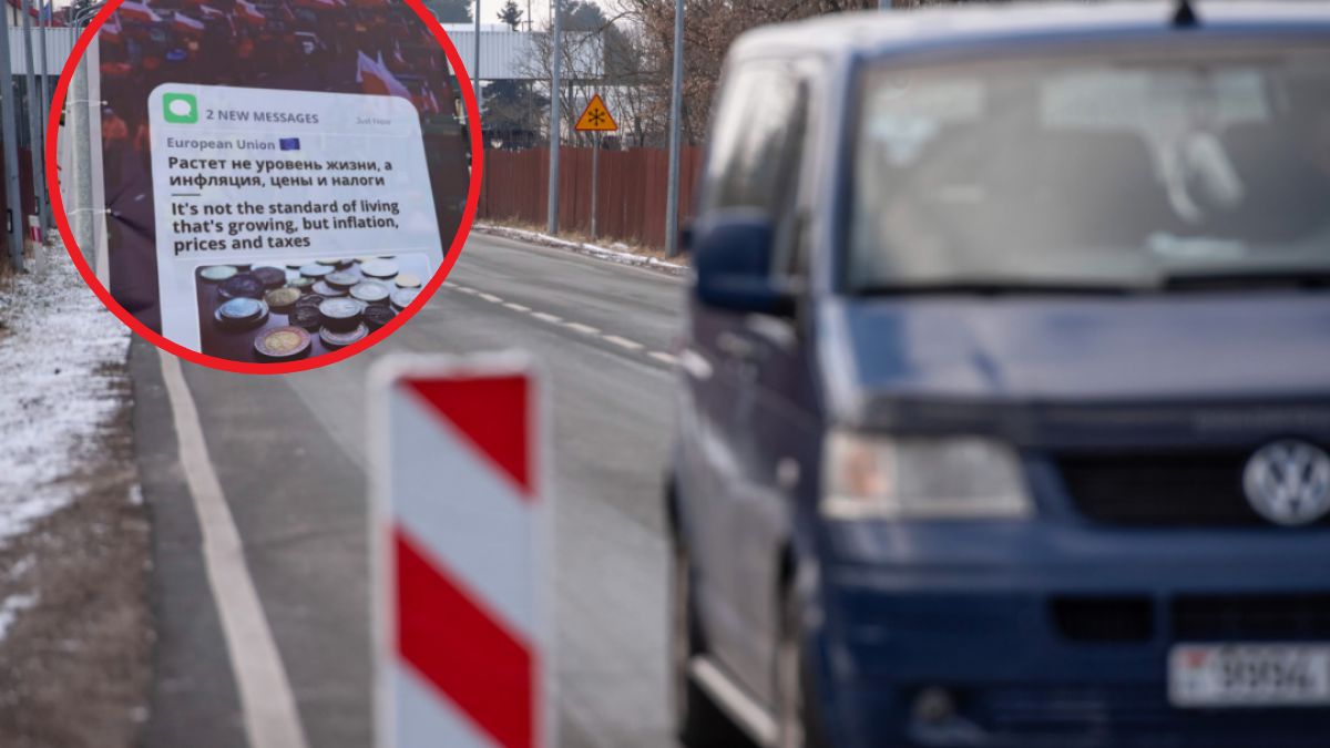 Hasła propagandowe przy przejściu granicznym