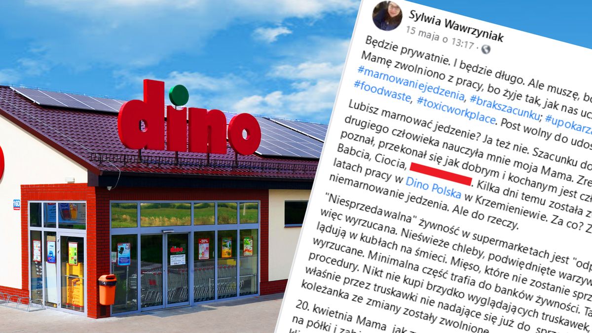 Sprawę opisała na Facebooku córka zwolnionej pracownicy Dino