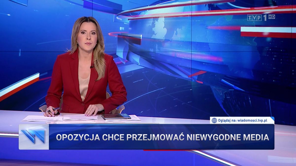 Marta Kielczyk w "Wiadomościach" TVP
