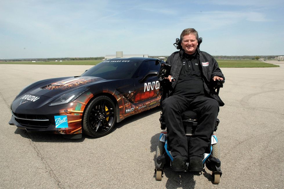 Sam Schmidt i jego Chevrolet Corvette Stingray