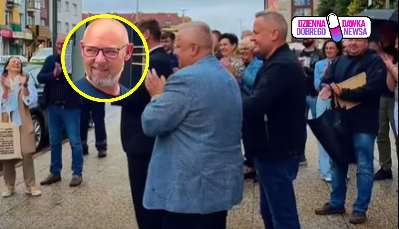 Już czekali. Zebrał oklaski na chodniku. Prawie 0,5 mln wyświetleń