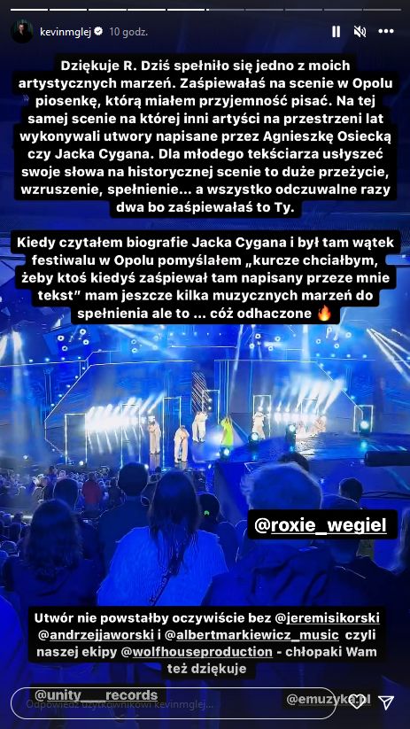 Kevin Mglej rozpływa się nad Roksaną Węgiel