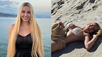 Odziana w bikini Marianna Schreiber wyleguje się na skale podczas greckich wakacji