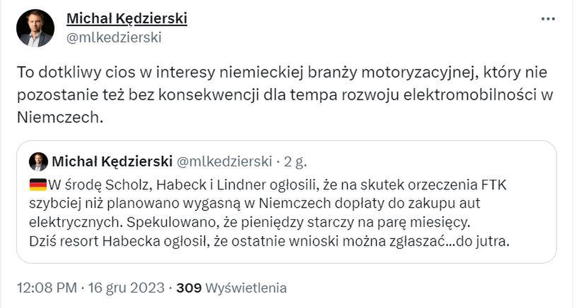 Michał Kędzierski z OSW ocenia decyzję niemieckiego rządu
