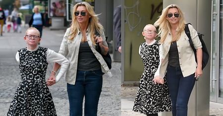 Wojciechowska z "adoptowaną" córką pozuje pod TVN-em