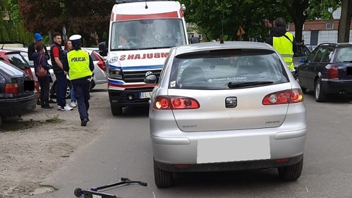 Nastolatka na hulajnodze zderzyła się z autem