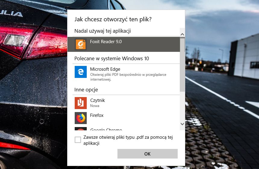 Windows 10 musi upewnić się, że użytkownik woli jednak programy firm trzecich. ;)
