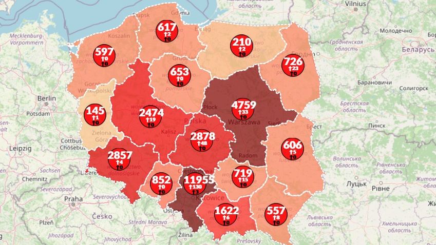 Mapa koronawirusa w Polsce [22.06.2020]
