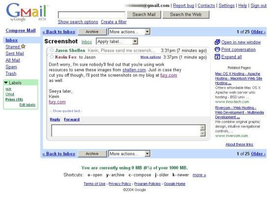 Gmail 2004