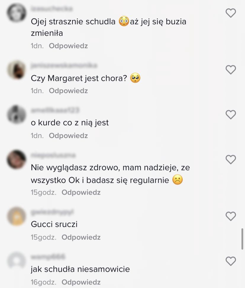Fani martwią się wyglądem Margaret