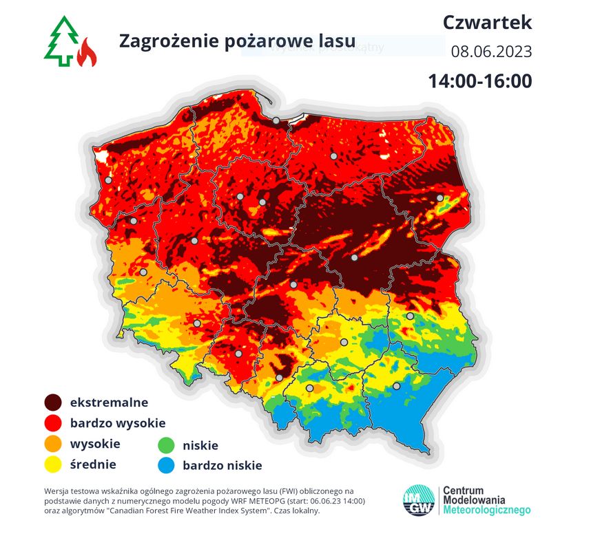 Zagrożenie pożarowe lasu