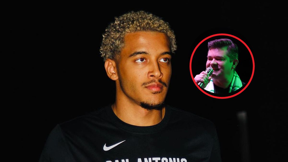 Na zdjęciu Jeremy Sochan. W "ramce" Zenek Martyniuk