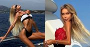 Ekstremalnie szczupła Julia Dybowska wygina się w bikini na pokładzie luksusowego jachtu