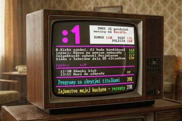 Teletekst słowackiej telewizji (zdjęcie Gemini AI)