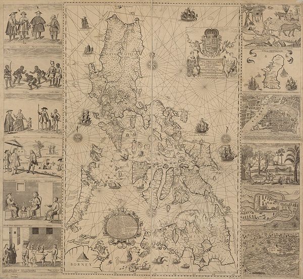 Hiszpańska mapa Archipelagu Filipińskiego z roku 1734