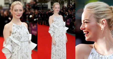 Dziewczęca Emma Stone na czerwonym dywanie