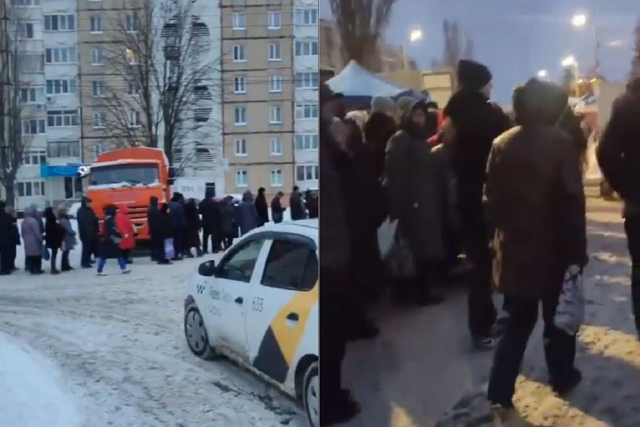 Huge queues in Russia as prices skyrocket