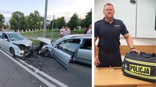 Policjant z Płocka bohaterem po służbie. Na urlopie uratował poszkodowanych i zatrzymał pijanego kierowcę!