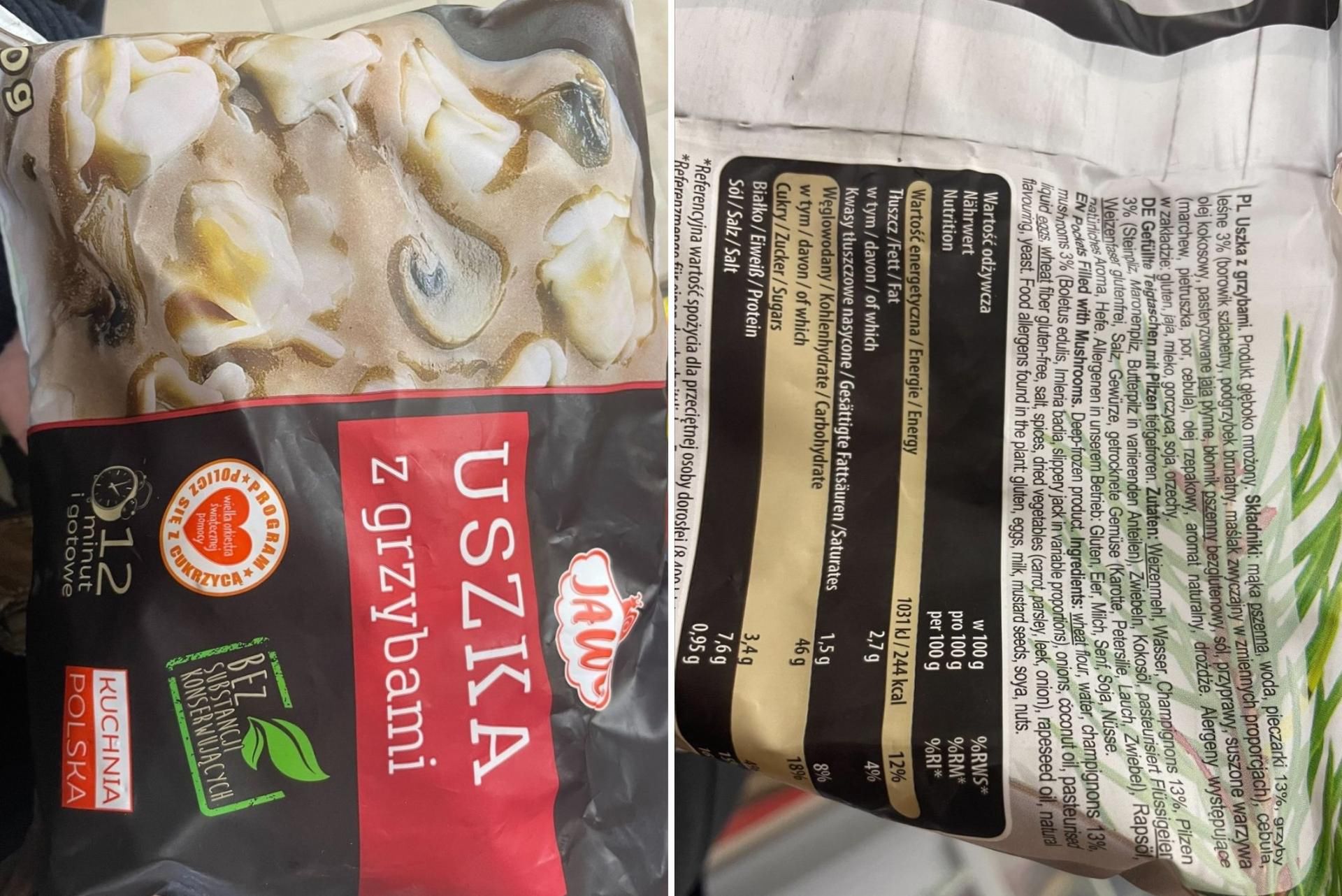 Jawo &quot;Uszka z grzybami&quot; mrożone