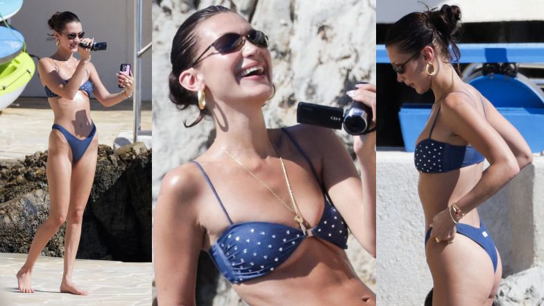Bella Hadid relaxes poolside in Antibes, sighted by paparazzi