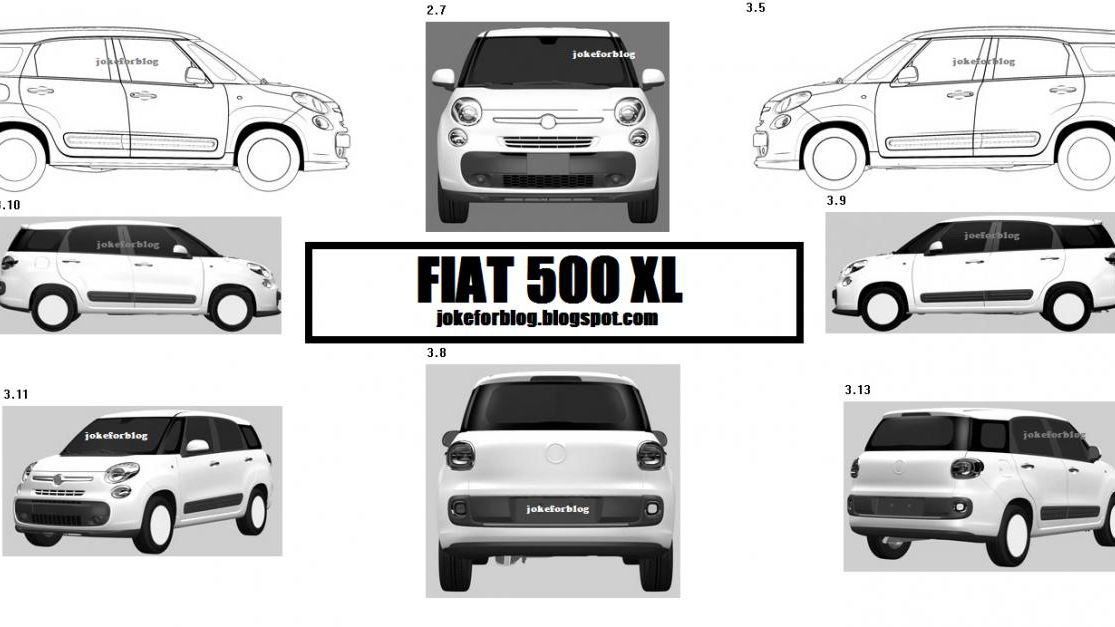 Fiat 500XL - nieoficjalne szkice (źródło: jokeforblog)