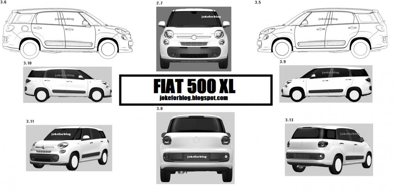 Fiat 500XL - nieoficjalne szkice (źródło: jokeforblog)