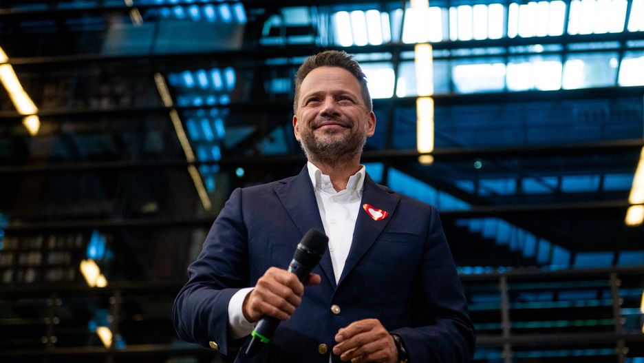 GDANSK, POLAND - 2023/08/31: Mayor of Warsaw Rafal Trzaskowski seen during the political rally of Donald Tusk at the European Solidarity Center. The political rally was one of many campaign events held in the run up to the country's general election. Poland will hold parliamentary elections on October 15th. (Photo by Mateusz Slodkowski/SOPA Images/LightRocket via Getty Images)