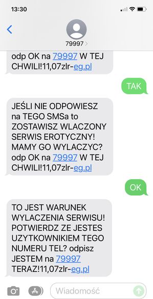 Wiadomości SMS premium. Nie odpisuj na nie