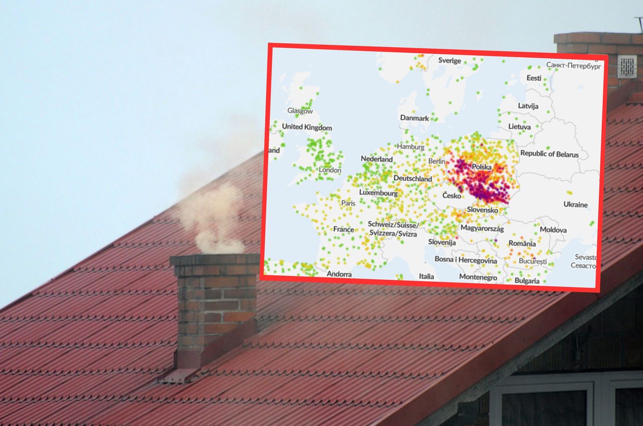 Smog. Jakość powietrza 10.01.2024. Polska ciemnym punktem na mapie Europy