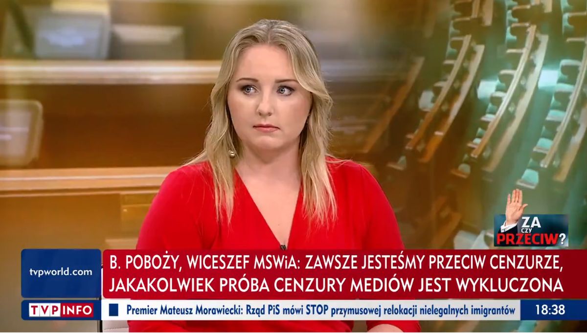 Monika Borkowska prowadzi nowy program TVP Info "Za czy przeciw"