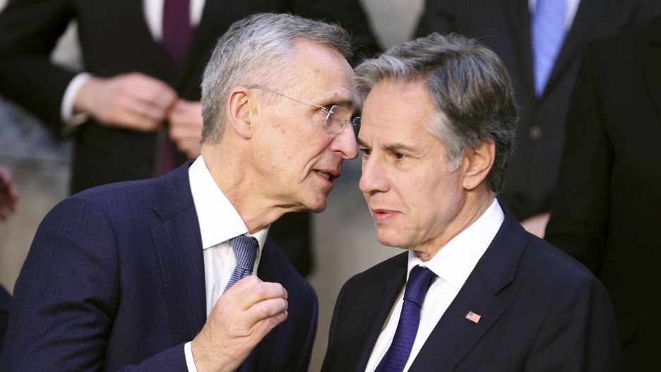 Szef NATO Jens Stoltenberg i sekretarz stanu USA Anthiny Blinken